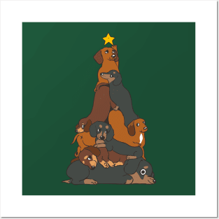 Christmas Tree Dachshund Posters and Art